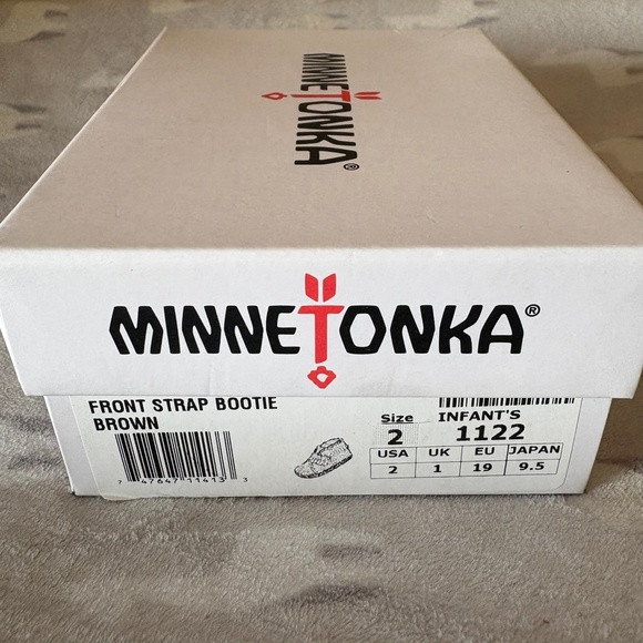 Baby Minnetonka Front Strap Booties - Brown - Size 2 - Picture 7 of 7